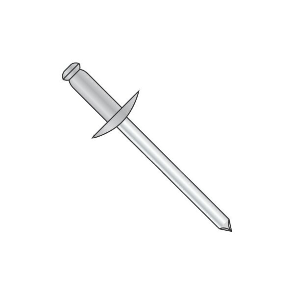 Newport Fasteners Blind Rivet, Large Flanged Head, 5/32 in Dia., 0.80 in L, Aluminum Body, 3000 PK 679988 - main